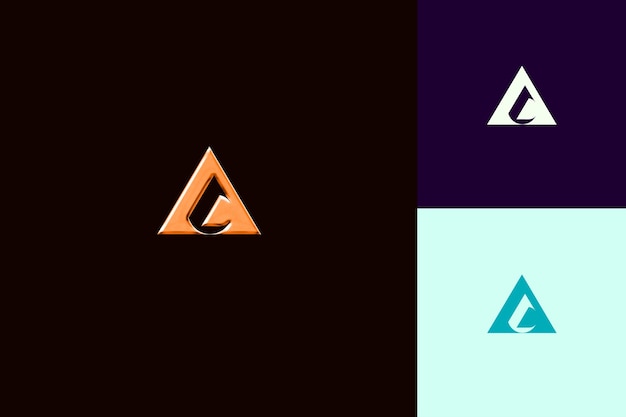Un estilo de diseño de logotipo con una letra con símbolo con una forma en una colección de vectores abstractos de naturaleza
