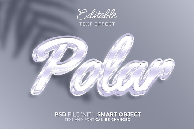 PSD estilo editable de efecto de texto polar