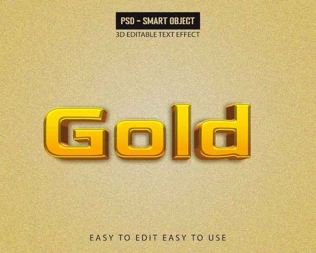 Estilo de efecto de texto 3D dorado de lujo