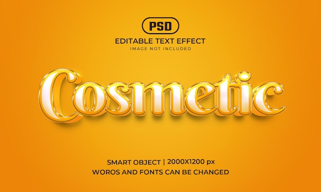 Estilo de efecto de texto 3d editable cosmético