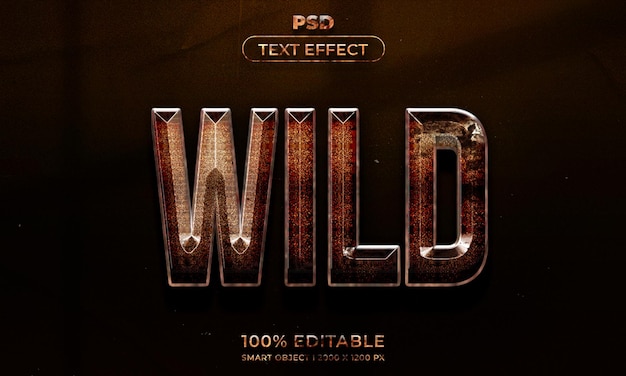 Estilo de efecto de texto 3D editable con fondo