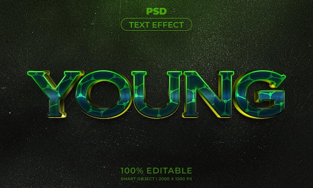 Estilo de efecto de texto 3D editable con fondo
