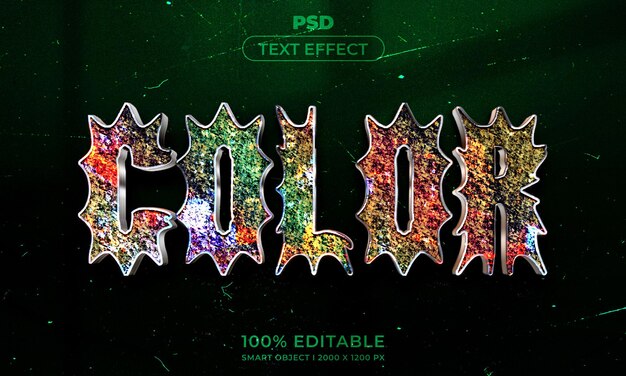 Estilo de efecto de texto 3D editable con fondo