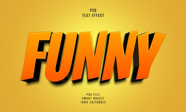 Estilo de efecto de texto 3D gracioso de PSD
