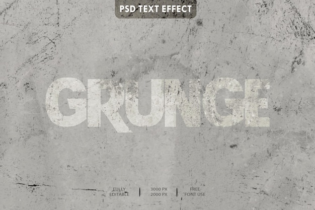 PSD estilo de efecto de texto 3d grunge