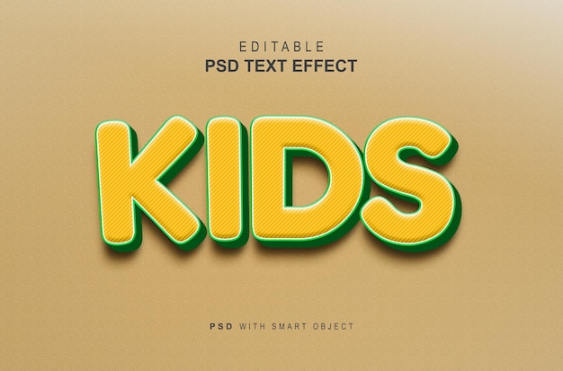 Estilo de efecto de texto 3d para niños