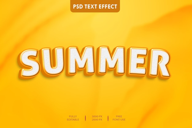 Estilo de efecto de texto 3d de verano