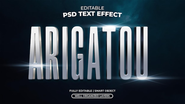 Estilo de efecto de texto arigatou