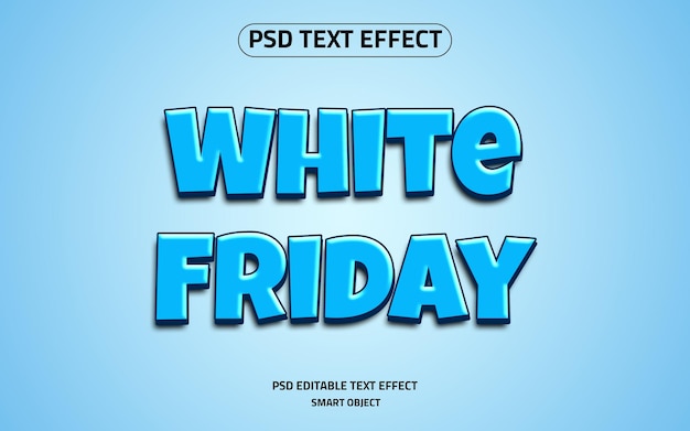 Estilo de efecto de texto azul editable 3d de viernes blanco