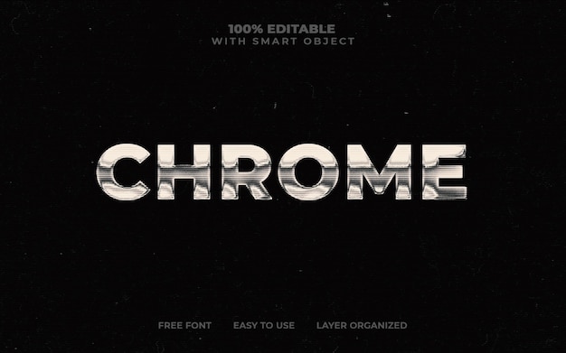 estilo de efecto de texto de chrome photoshop