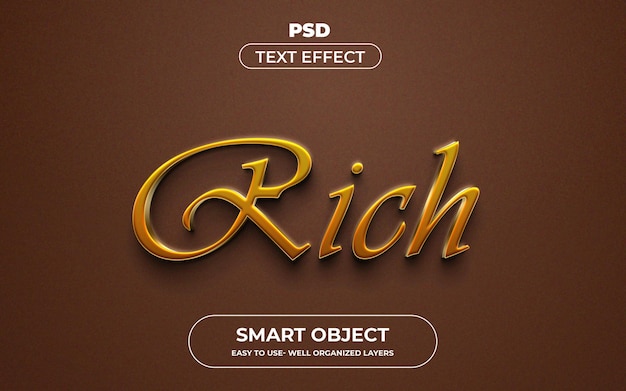 Estilo de efecto de texto editable en 3d enriquecido con fondo
