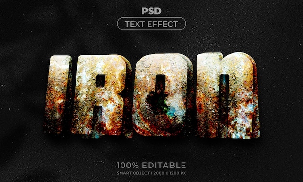 Estilo de efecto de texto editable 3d con fondo