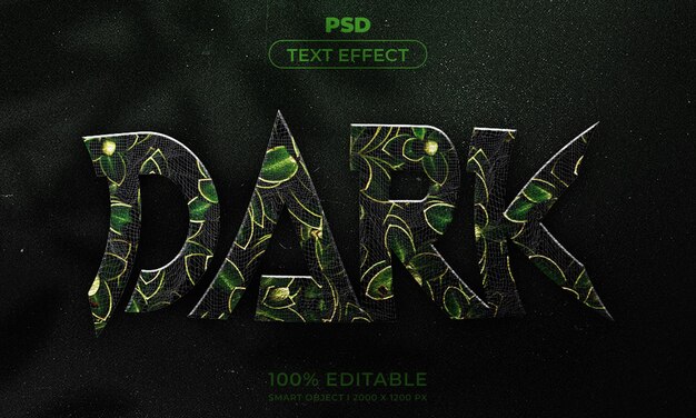 Estilo de efecto de texto editable 3d con fondo
