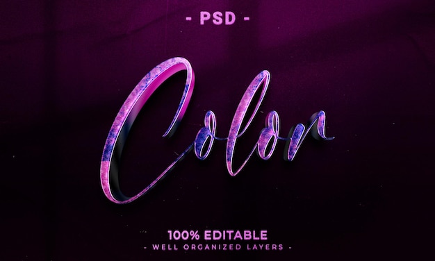 PSD estilo de efecto de texto editable 3d con fondo