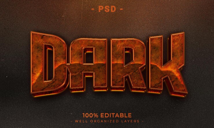 PSD estilo de efecto de texto editable 3d con fondo