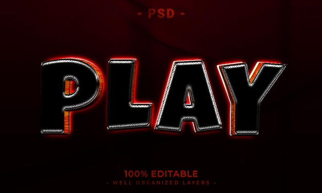 PSD estilo de efecto de texto editable 3d con fondo