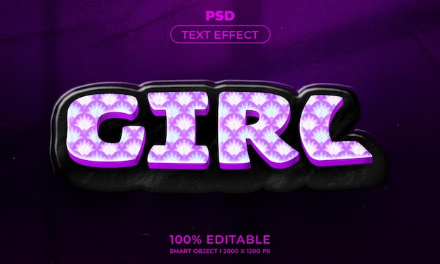 Estilo de efecto de texto editable 3d con fondo