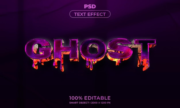 Estilo de efecto de texto editable 3d con fondo