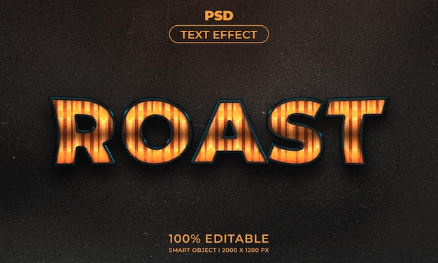 Estilo de efecto de texto editable 3d con fondo