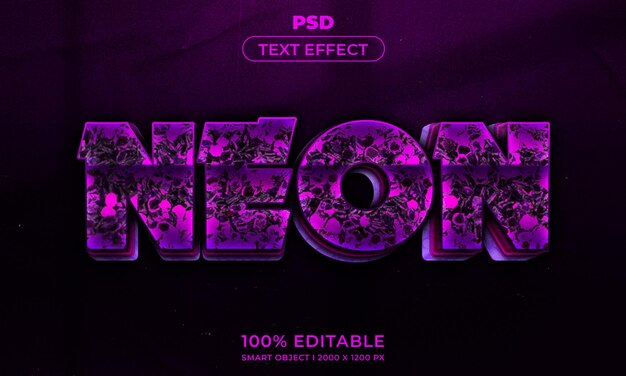 Estilo de efecto de texto editable 3d con fondo