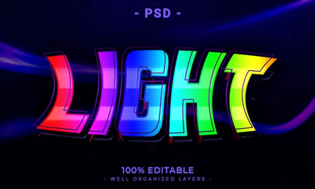 Estilo de efecto de texto editable 3d con fondo