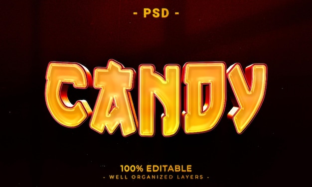 Estilo de efecto de texto editable 3d con fondo