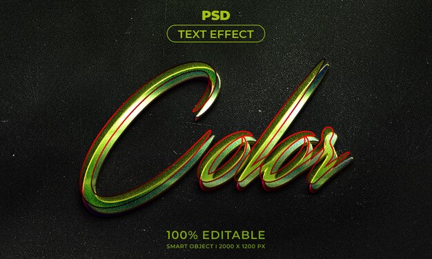 Estilo de efecto de texto editable 3d con fondo
