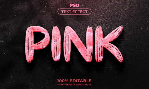 Estilo de efecto de texto editable 3d con fondo