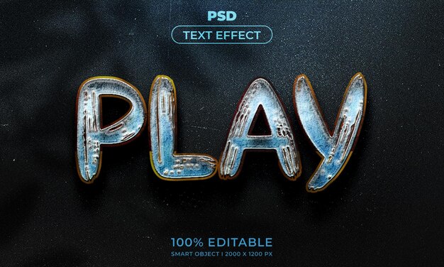 Estilo de efecto de texto editable 3d con fondo