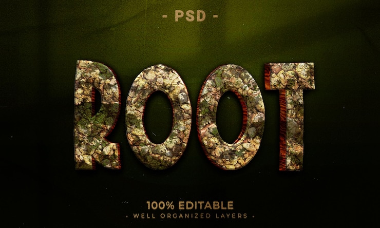 PSD estilo de efecto de texto editable 3d con fondo