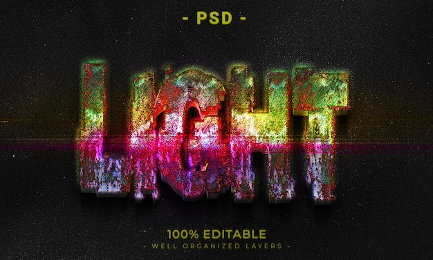 Estilo de efecto de texto editable 3d con fondo