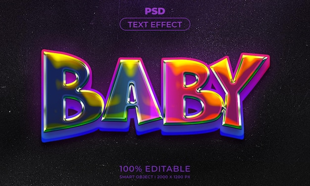 Estilo de efecto de texto editable 3d con fondo