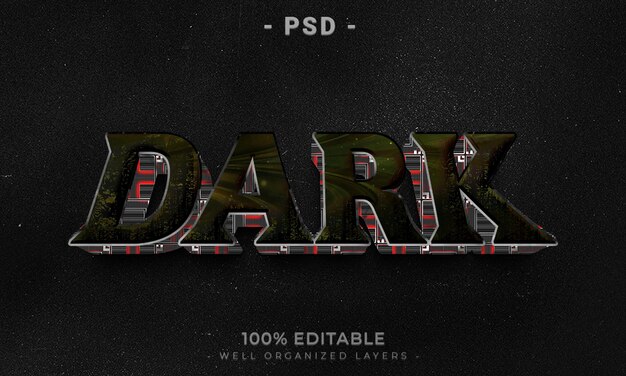 Estilo de efecto de texto editable 3d con fondo