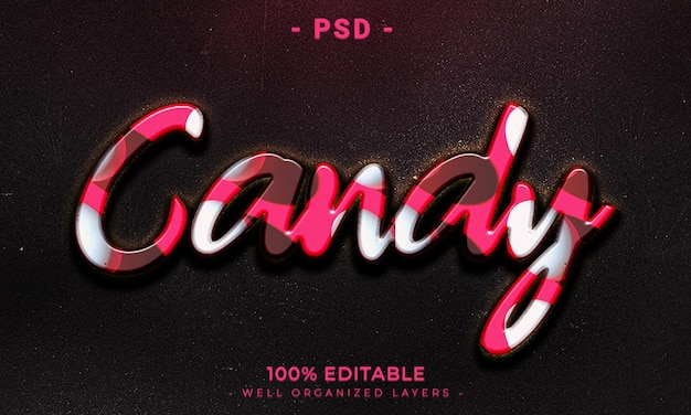 Estilo de efecto de texto editable 3d con fondo