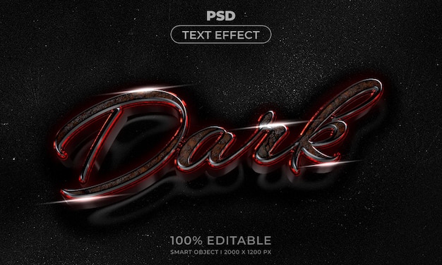 Estilo de efecto de texto editable 3d con fondo