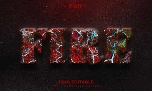 Estilo de efecto de texto editable 3d con fondo