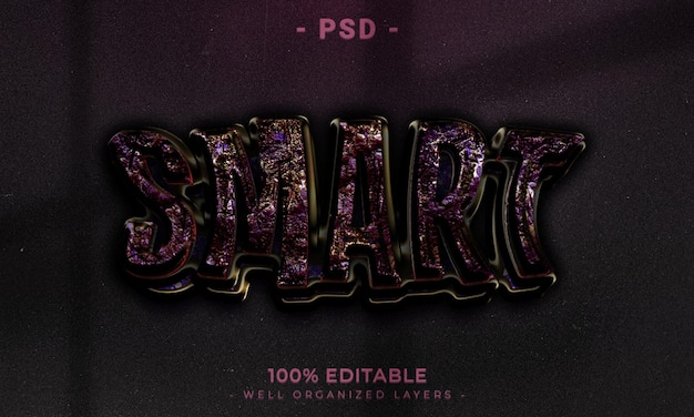 Estilo de efecto de texto editable 3d con fondo