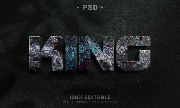Estilo de efecto de texto editable 3d con fondo