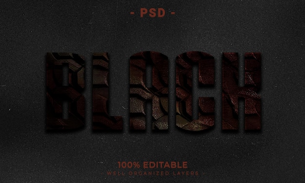 Estilo de efecto de texto editable 3d con fondo