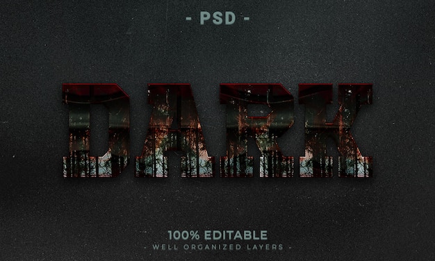 Estilo de efecto de texto editable 3d con fondo