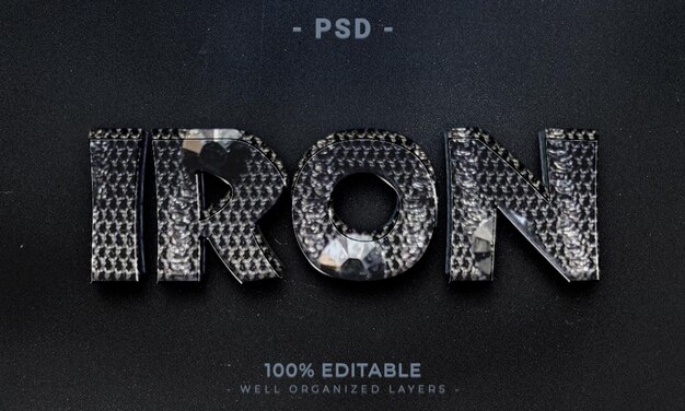 Estilo de efecto de texto editable 3d con fondo
