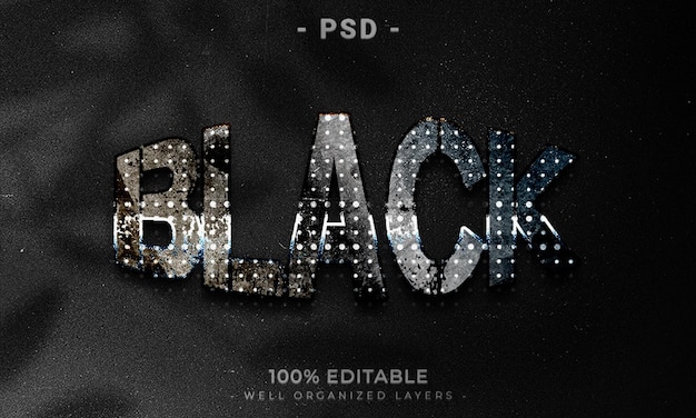 Estilo de efecto de texto editable 3d con fondo