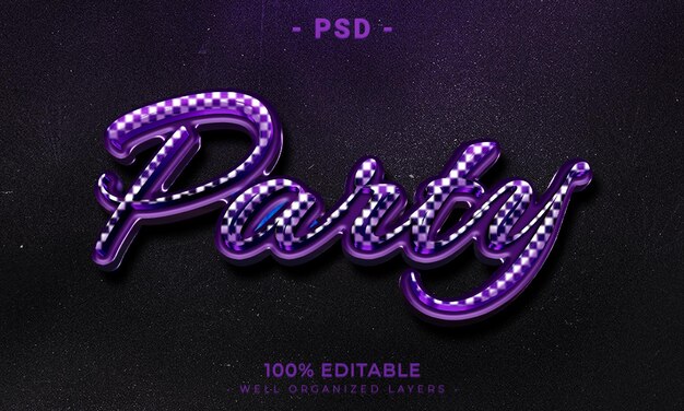 Estilo de efecto de texto editable 3d con fondo