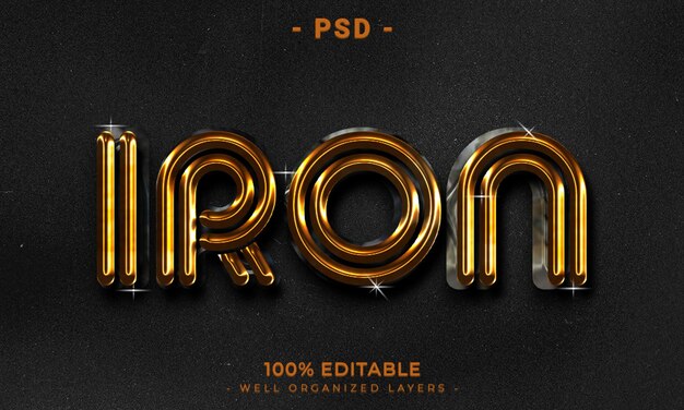 Estilo de efecto de texto editable 3d con fondo
