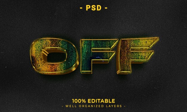 Estilo de efecto de texto editable 3d con fondo