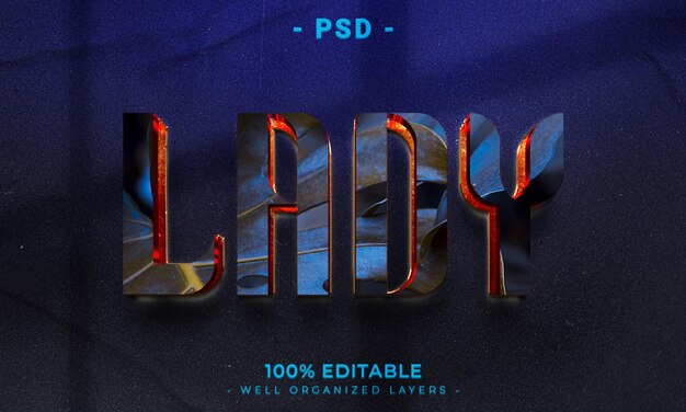 Estilo de efecto de texto editable 3d con fondo