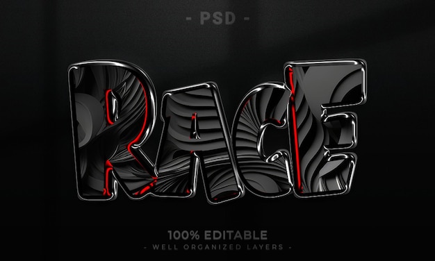 Estilo de efecto de texto editable 3d con fondo