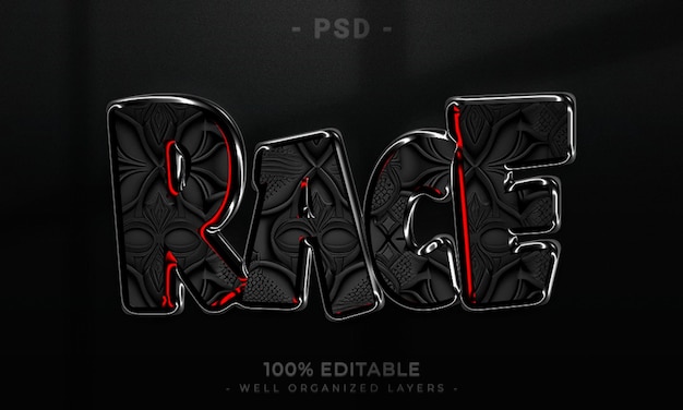 PSD estilo de efecto de texto editable 3d con fondo