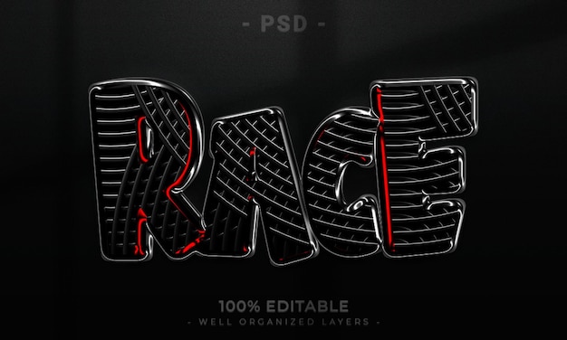 Estilo de efecto de texto editable 3d con fondo