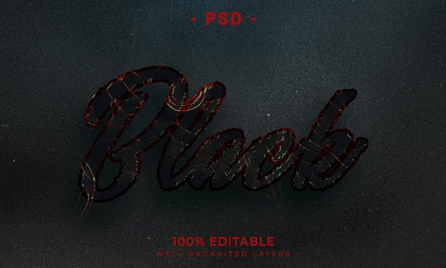 PSD estilo de efecto de texto editable 3d con fondo